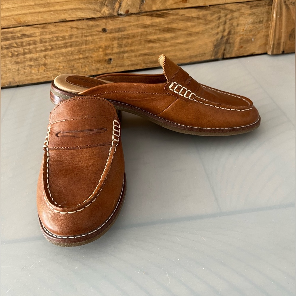 Sperry Seaport Finna Brown Leather mule Loafers. Size 7.5